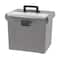 Iris® Gray, Portable File Box Letter Size, 4 Ct